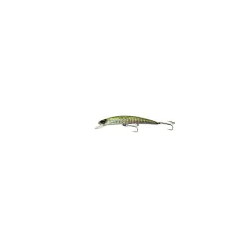 El Señuelo Lgrsil Pro Minnow 13 Cm/18 G Eagle Claw Flotante, un señuelo de pesca verde y negro con apariencia de pez y dos anzuelos triples, es una adición excepcional a la gama SEÑUELOS EAGLE CLAW.
