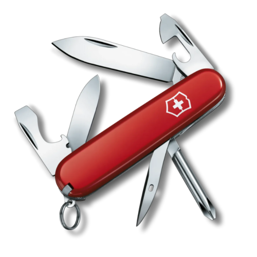 Cortapluma Victorinox Tinker Small Roja con 12 funciones desplegadas