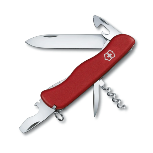 Cortapluma Victorinox Picknicker Roja con hoja y herramientas desplegadas