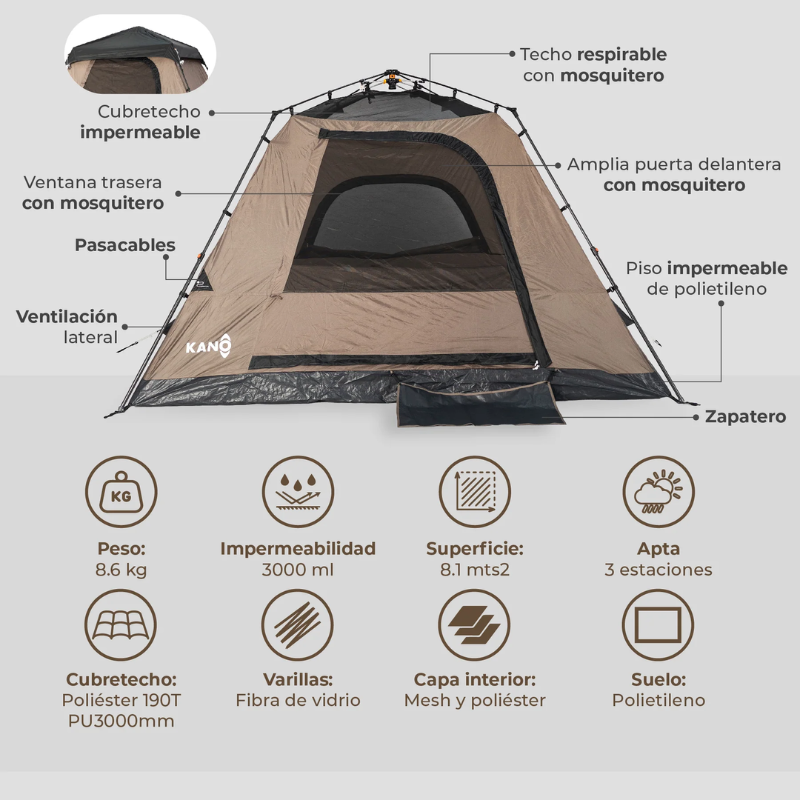 Carpa Automática Enco 6 Personas Kano - Imagen 4