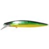 El Señuelo Shimano Silent Assassin 120F FlashB #XU112TE es un señuelo de pesca verde y amarillo brillante que presenta una superficie reflectante, un borde transparente para una mayor atracción, detalles de ojos realistas y bucles de sujeción de metal en ambos extremos para un rendimiento óptimo.