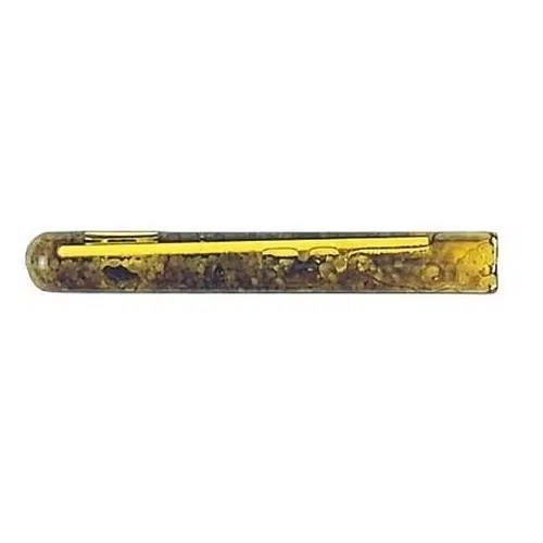Un elegante pasador de corbata con un diseño jaspeado y multicolor con tonos dorados, marrones y negros. Este accesorio rectangular cuenta con un acabado brillante y un cierre de color dorado en la parte posterior, ideal para añadir un toque de elegancia. Disponible en Pack Cola para Anclaje Petzl Ampoule Collinox – 10 Unidades.
