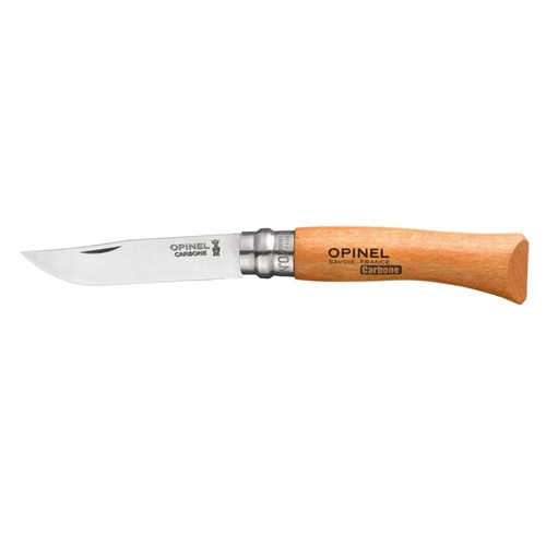 El Cuchillo Opinel N°7 VRN de Acero Carbono es una navaja plegable de bolsillo con mango de madera, fabricada orgullosamente en Francia. Con la marca "Opinel", cuenta con una hoja de acero al carbono con filo afilado e incluye un anillo de seguridad para bloquear la hoja de forma segura en su lugar.