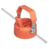 Un cortador de tubos de plástico naranja con un mango giratorio y una cuchilla afilada corta los tubos sin esfuerzo, de manera similar a cómo la Botella Térmica Stanley Flip Straw 502ml mantiene eficientemente sus bebidas listas para consumir mientras está de viaje.
