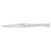 El cuchillo de cocina del juego de 4 piezas Opinel Mango Blanco Fracette de Caja de Cuchillos presenta un elegante mango blanco con una hoja de metal afilada. El mango está reforzado con tres remaches para mayor estabilidad y la marca "Opinel" está bellamente grabada en la hoja.