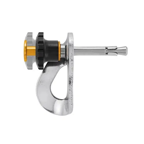 El Anclaje Amovible Petzl Pulse 8mm es un dispositivo metálico para escalada en roca que cuenta con un cuerpo plateado, un pomo de ajuste negro y naranja y un mecanismo de gatillo plateado. Está diseñado meticulosamente para colocarlo de forma segura en las grietas de las rocas durante la escalada y garantizar una protección óptima.