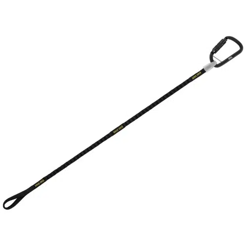 Presentamos el Cabo Porta Herramientas Petzl Tooleash: una cadena ajustable de color negro con un mosquetón en un extremo y un lazo en el otro, diseñada específicamente para escalar o asegurar el equipo. Esta herramienta versátil también sirve como Cabo Porta Herramientas ideal, lo que la convierte en una opción perfecta para los entusiastas de las actividades al aire libre.
