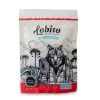 "Lobito" de LaLobería, en sobres de 30g, presenta un lobo con ropa de senderismo y un paisaje de montaña. En el paquete se destacan "El Nuevo Charqui" y "Snack 100% Carne", destacando "Alto en Calorías", "14g Proteína" y "30g Carbo". Disfruta de este snack natural.