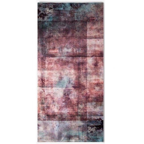 La bandana Buff Original EcoStretch Oxiron Multi es un gorro multifuncional rectangular que presenta un diseño abstracto y texturizado en tonos vibrantes de rojo, azul y gris. Ideal para cualquier aventura, incluye el logotipo "Buff" estampado en las esquinas, combinando estilo y practicidad.