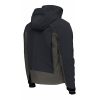 La parte posterior de la Chaqueta de Vadeo Scierra Yosemite muestra un diseño de dos tonos en gris oscuro y verde oliva. Esta chaqueta presenta mangas largas, capucha y un corte hasta la cintura, con costuras visibles que complementan su estilo deportivo moderno.