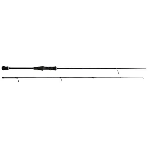 La Caña Shimano Exage UL Ajing es una caña de pescar negra de tres piezas que cuenta con un mango de agarre, guías a lo largo de toda su longitud y un diseño elegante, lo que la hace adecuada para diversas actividades de pesca.