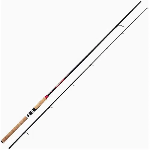 La caña Shimano Sienna Pacifico es una caña de pescar de dos piezas con un mango de corcho y un elegante cuerpo negro. Su diseño se centra en la precisión, con guías de línea espaciadas uniformemente a lo largo de la caña para un lance preciso y sin esfuerzo.