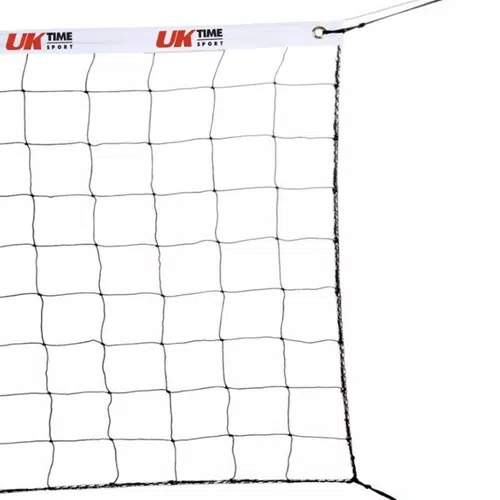 La red de voleibol para interior Uk Time Sport de color rojo presenta un diseño llamativo con un borde superior blanco que muestra de forma destacada el logotipo "UK TIME SPORT" en rojo y negro. Este llamativo detalle se destaca sobre su fondo blanco nítido, lo que la hace funcional y elegante para uso en interiores.