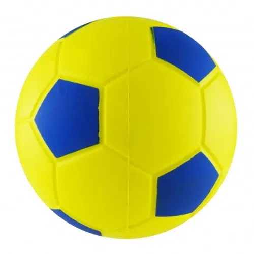 Diseñado con un color amarillo vibrante y un patrón hexagonal acentuado por pentágonos azules vibrantes, el Balón de Esponja Fútbol Uk Time Sport 8″ es perfecto para los entusiastas del deporte del Reino Unido.