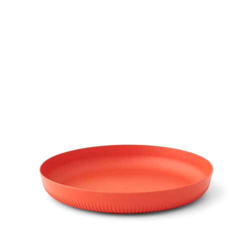Plato Sea to Summit Passage de 1020 ml, redondo, poco profundo y de color naranja brillante, con un interior liso y un exterior con una textura sutil, centrado sobre un fondo blanco. Este cuenco moderno y minimalista puede contener hasta 1020 ml.