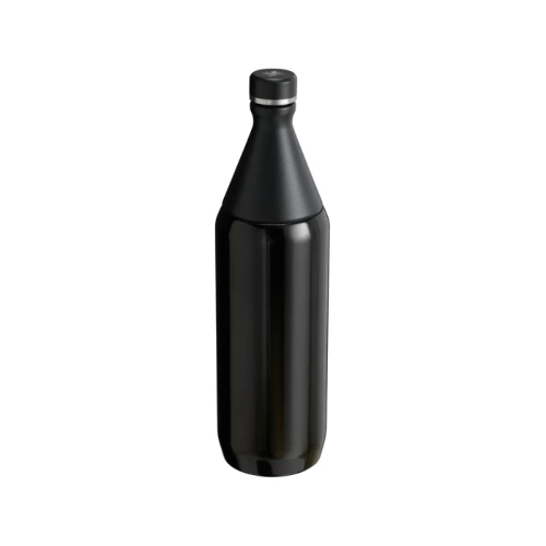 Botella Térmica Stanley All Day Slim de 1 litro en color negro, diseño delgado y elegante con tapa superior a prueba de fugas.