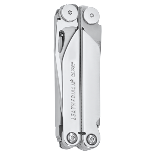 La Leatherman Curl 832932 presenta un elegante acabado metálico plateado y viene con el nombre de la marca y el modelo grabados en un lado, lo que la hace ideal para aplicaciones versátiles.