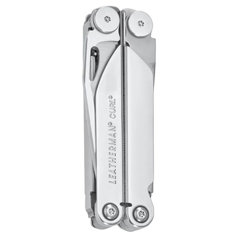 La Leatherman Curl 832932 presenta un elegante acabado metálico plateado y viene con el nombre de la marca y el modelo grabados en un lado, lo que la hace ideal para aplicaciones versátiles.