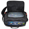 La Mochila Flambeau IKE Speed Sling 540TKE es una elegante bolsa para artículos de pesca en color negro, diseñada con una parte superior abierta para mostrar sus compartimentos de plástico transparente repletos de señuelos y accesorios de colores vivos. Viene equipada con una práctica correa para el hombro y bolsillos adicionales con cremallera para satisfacer todas sus necesidades de pesca.
