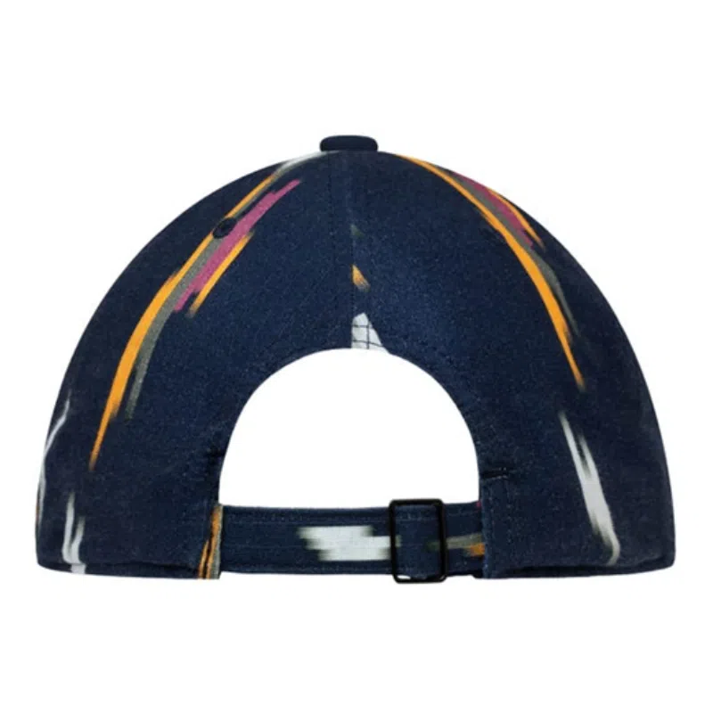 Vista trasera de la gorra Jockey Buff Pack Baseball Elat Navy con diseño ajustable y estilo casual.