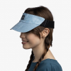 Vista lateral de la Visera Buff Go Ellbe Steel usada por un modelo con dos trenzas.