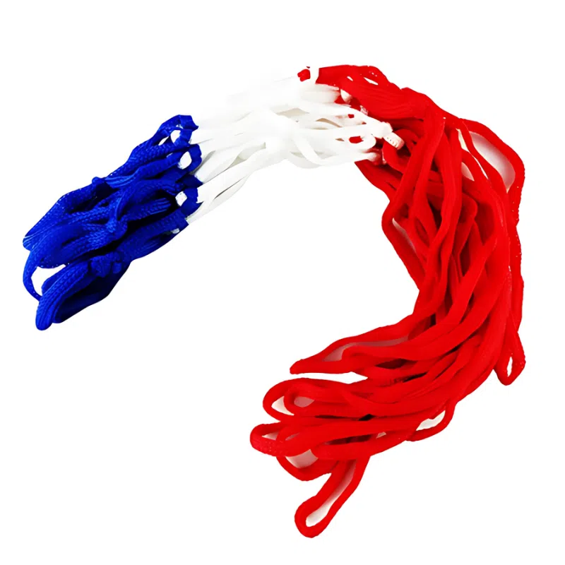 La red profesional tricolor de baloncesto Uk Time Sport, con colores vibrantes rojo, blanco y azul, transmite un ambiente patriótico distintivo. Sus cuerdas están organizadas de manera experta en tres secciones distintas, lo que refleja el entusiasmo deportivo profesional y, al mismo tiempo, ofrece un toque del encanto exclusivo de la hora del Reino Unido.