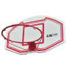 El Tablero Básquetbol Uk Time Sport con Aro Zy-005 presenta un aro de baloncesto y un tablero en rojo y blanco con la marca "UK Time Sport", que incluye un diseño de objetivo poligonal sobre un fondo blanco limpio.