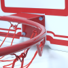 Un primer plano del Tablero Básquetbol Uk Time Sport con Aro Zy-005 revela un aro de baloncesto rojo montado sobre un tablero blanco con llamativos detalles en rojo. La red está bien sujeta y los pernos y soportes visibles enfatizan su artesanía. Este equipo se define por sus colores vibrantes y su acabado suave.