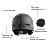 El Casco para Nieve Artic 99 Kano es un elegante casco negro, con etiquetas que resaltan características como su robusta carcasa de PC, ranuras de ventilación, almohadillas para los oídos desmontables, perilla de ajuste interior y un bloqueo confiable para gafas.