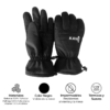 Los "Guantes de Nieve para Ski Kano" son unos guantes de invierno negros adornados con el logotipo "KANO", diseñados para los amantes del esquí. Estos guantes son impermeables, resistentes al viento y a la nieve, y térmicos con una textura suave. Cuentan con un exterior 100% poliéster, palmas 100% poliuretano y un interior 100% poliéster para garantizar la máxima calidez.