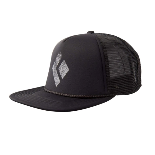 La gorra Jockey Black Diamond Bill Trucker cuenta con una visera curva y una parte posterior de malla. Su panel frontal muestra un logotipo geométrico plateado brillante, que combina estilo y funcionalidad para cualquier entusiasta de las actividades al aire libre.