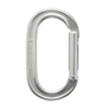 El mosquetón Black Diamond Oval Keylock está diseñado con una elegante forma ovalada y una compuerta recta, y presenta el logotipo "Black Diamond" en el lateral. Diseñado por expertos para escaladas y aventuras al aire libre, este mosquetón se destaca sobre un fondo blanco nítido, lo que lo convierte en una adición ideal a cualquier colección de mosquetones.