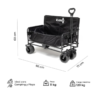 El Carro Kano Convertible en Sillón Sherpa Seat en color negro incluye ruedas grandes y un asa para facilitar su maniobrabilidad. Mide 96 cm de largo, 60 cm de alto y 71 cm de ancho, pesa solo 11 kg pero puede soportar hasta 120 kg, lo que lo hace perfecto para acampar o para viajes a la playa.