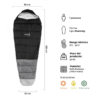 Presentamos el Saco de Dormir Kano Aconcagua 3 Estaciones – Negro, un saco de dormir tipo momia perfecto para usar en tres estaciones. Con dimensiones de 80 cm por 220 cm y un peso de tan solo 1,6 kg, es ideal para temperaturas que van desde los 0 °C hasta los 20 °C. Fabricado con poliéster duradero y fibra hueca, es perfecto para aventuras en primavera, verano y otoño.