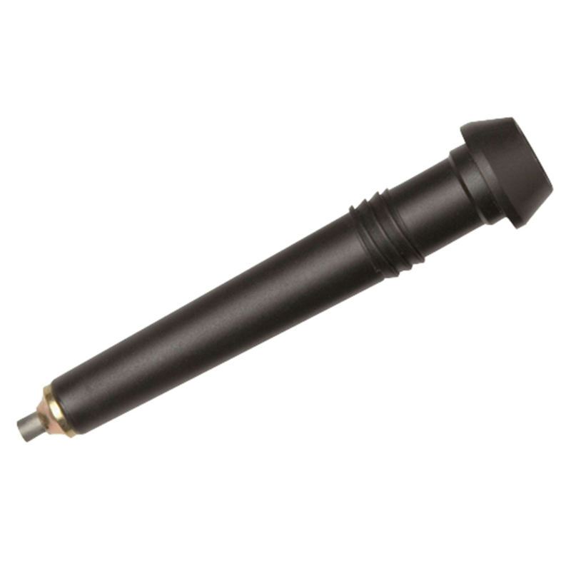 Bolígrafo A Respuesto Black Diamond Flex Tips Long, con su forma cónica negra que incluye una punta puntiaguda y un área de agarre estriada, elegantemente ubicado en diagonal sobre un fondo blanco.