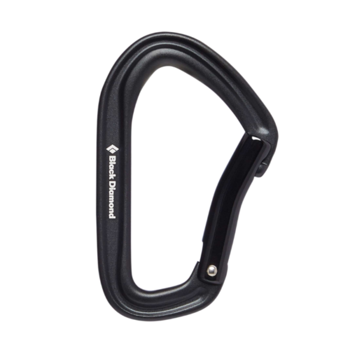 El mosquetón Black Diamond HotForge Bent cuenta con un diseño elegante y ovalado con un gatillo recto y duradero. Ideal para escalar, muestra de forma destacada el logotipo de la marca en el lateral.