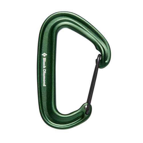 Mosquetón MiniWire verde de Black Diamond, con gatillo de alambre, ideal para escaladas y aventuras al aire libre. Diseñado para brindar confiabilidad y resistencia, este mosquetón es una herramienta liviana esencial para aventureros que priorizan la seguridad.