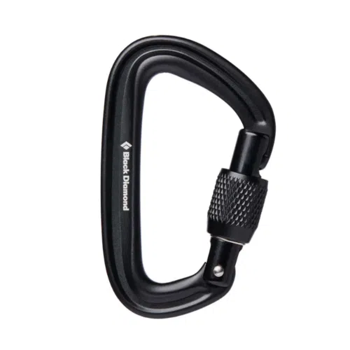 El mosquetón Black Diamond Liteforge Screwgate es un elegante mosquetón negro que cuenta con un mecanismo de bloqueo confiable, perfecto para escalar. Su diseño aerodinámico y su bloqueo texturizado brindan un cierre seguro, con la palabra "Black Diamond" elegantemente exhibida en el costado.