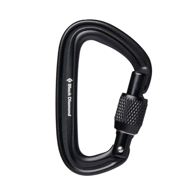 El mosquetón Black Diamond Liteforge Screwgate es un elegante mosquetón negro que cuenta con un mecanismo de bloqueo confiable, perfecto para escalar. Su diseño aerodinámico y su bloqueo texturizado brindan un cierre seguro, con la palabra "Black Diamond" elegantemente exhibida en el costado.