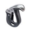 Presentamos el Descensor Black Diamond ATC-Pilot, un dispositivo de aseguramiento para escalada en roca de color negro y plateado con un diseño ergonómico. Incluye una ranura de guía de metal y un diagrama grabado en la superficie que ilustra su uso, lo que lo convierte en una herramienta esencial para los escaladores que buscan un rendimiento confiable.