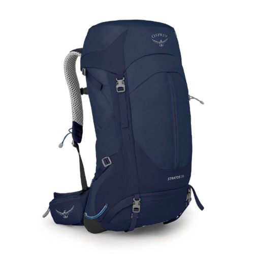 La mochila de senderismo para mujer Sirrus 36 de Osprey en un azul vibrante es perfecta para practicar senderismo y cuenta con correas ajustables, múltiples compartimentos y un panel trasero de malla. Esta mochila de senderismo cuenta con un diseño elegante con el logotipo de la marca en la solapa superior y un bolsillo con cremallera en el cinturón para un fácil acceso.