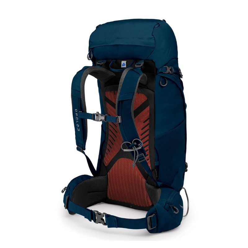 La mochila de viaje Osprey Farpoint 55 (copia) es una espaciosa mochila de senderismo de color azul equipada con múltiples correas y un panel trasero ergonómico para mayor comodidad. Esta mochila de viaje incluye varios compartimentos y puntos de sujeción, lo que la hace perfecta para aventuras al aire libre.