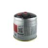 El producto, denominado "Balón de Gas 190 gr Providus con Válvula de Seguridad TOP SAFE", es un cartucho de gas desechable que cuenta con una tapa negra y gris. Incluye texto en español, un código QR y la etiqueta "Seco". Este producto Providus incorpora una Válvula de Seguridad para una mayor seguridad y viene con información detallada del producto e instrucciones.