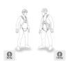 Ilustración de dos figuras con arneses de seguridad y cascos, utilizando el Absorbedor Industrial Petzl Absorbica-Y MGO Europeo 2024. Las figuras etiquetadas como "60 Kg" y "140 Kg" muestran equipos de seguridad versátiles para diferentes pesos, en línea con las normas europeas 2024.