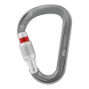 El Mosquetón Seguridad Petzl Attache es un mosquetón plateado con gatillo de seguridad con rosca e indicador de seguridad rojo, ideal para escalada y actividades al aire libre. Presenta la inscripción "Attache SL" grabada en el lateral, lo que le confiere un diseño elegante y duradero.