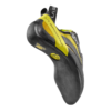 Imagen de la Zapatilla de Escalada La Sportiva Miura en amarillo y negro con suela curva para mayor agarre y precisión. La inscripción "La Sportiva" aparece en el lateral y una lengüeta en el talón facilita su colocación.