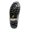 La bota de montaña La Sportiva Trango Tech GTX para mujer cuenta con una suela profunda y resistente para un agarre superior. Su suela negra y gris con un logotipo amarillo cerca del centro que dice "CLIMBING ZONE" en la parte superior, la hace ideal para cualquier senderista aventurero.