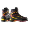 Presentamos la Bota de Montaña La Sportiva Karakorum Evo GTX (copia), estas botas de senderismo negras y rojas con detalles en amarillo presentan un diseño de tobillo alto, puntera reforzada, suelas duraderas, cierres con cordones y marca lateral, ideales para aventuras al aire libre.