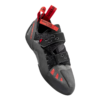 La zapatilla de escalada La Sportiva Tarantula Boulder es un calzado de escalada negro y rojo con correas de velcro, goma texturizada para un mejor agarre, presillas rojas en el talón y la lengüeta y la marca "Tarantula". Está diseñada para escalada en bloque para mejorar el soporte y la tracción.
