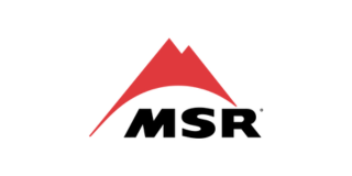 Logotipo rojo en forma de montaña con las letras "MSR" en negrita debajo. El diseño está sobre un fondo blanco.